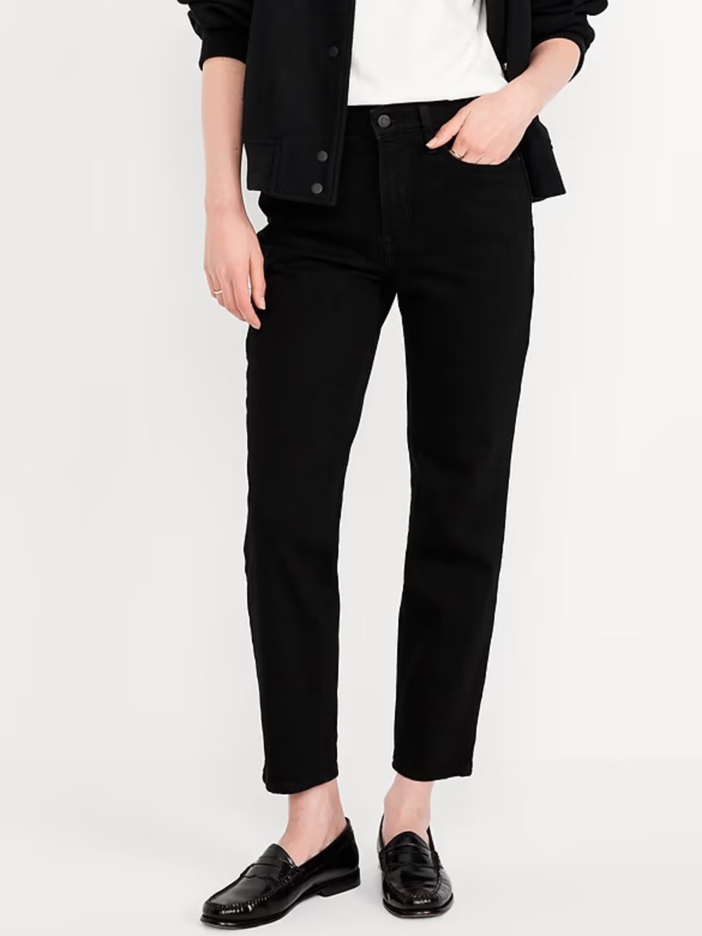 OLD NAVY BLACK HIGH WAISTED OG STRAIGHT JEAN SIZE 0